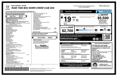 2023 RAM 1500 Big Horn Crew Cab 4x4 5'7' Box