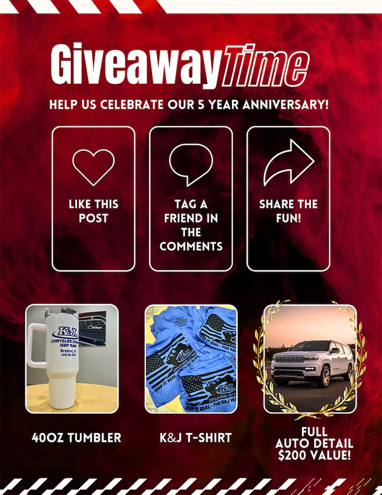 Giveaway: Like this post, tag a friend in the comments, share the phone for chance to win 40oz tumbler, a K&J Shirt, or a full auto detail valued at $200